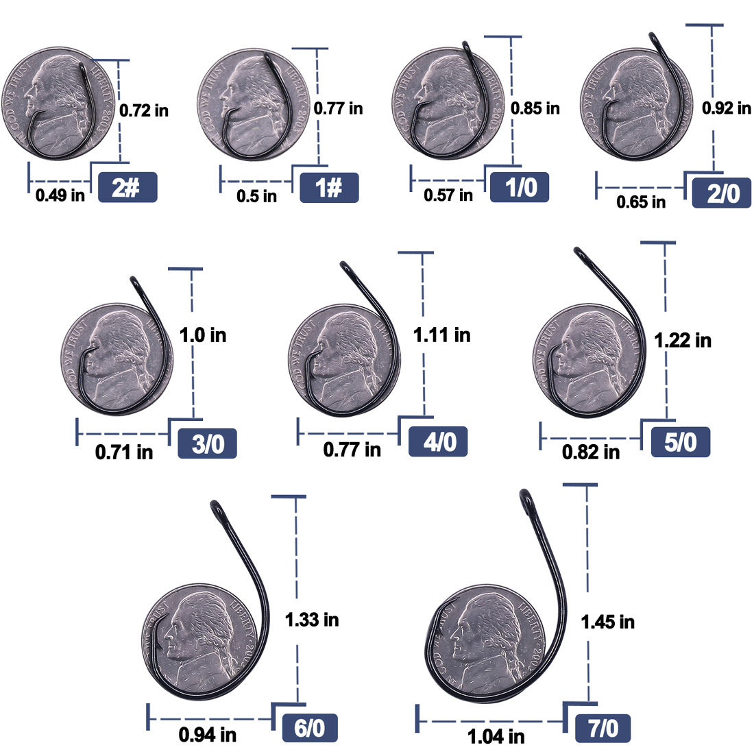 9KM 25-50Pcs Inline Wide Gap C - Fishing Hook Circle recension och pris
