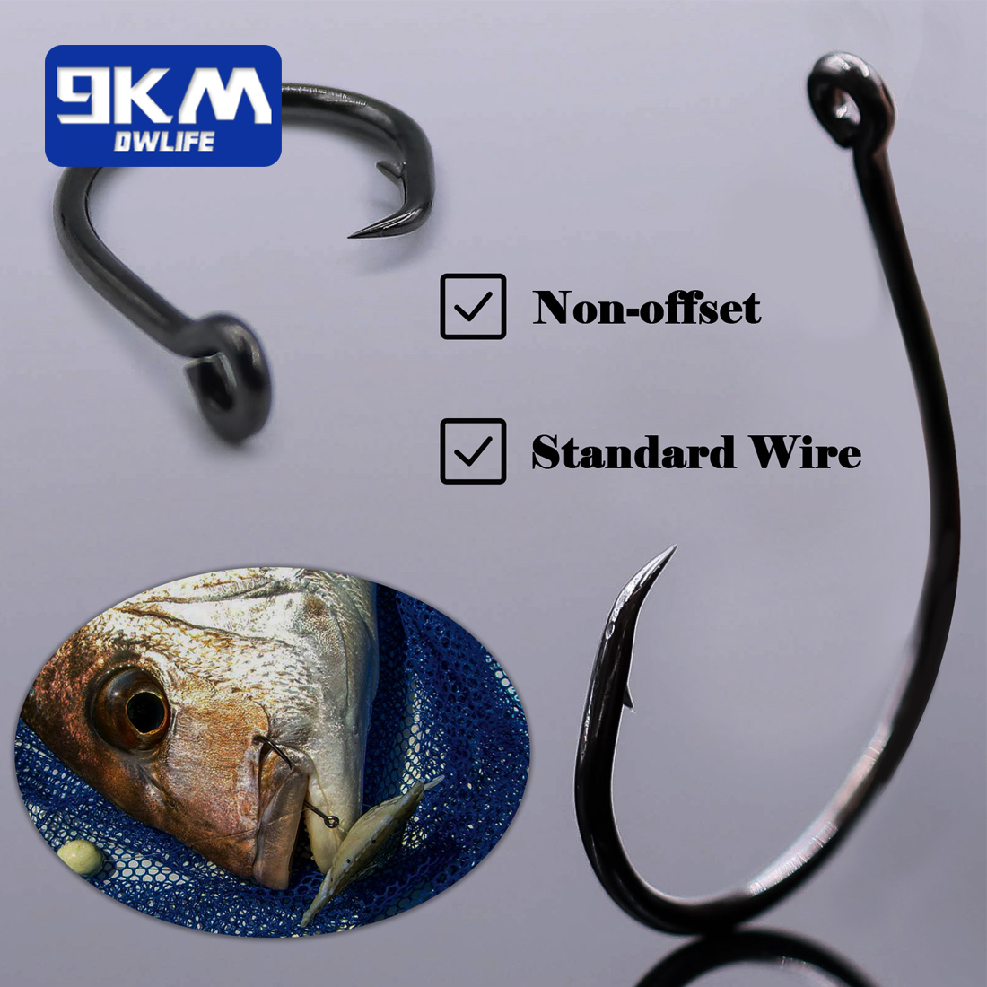 9KM 25-50Pcs Inline Wide Gap C - Fishing Hook Circle recension och pris