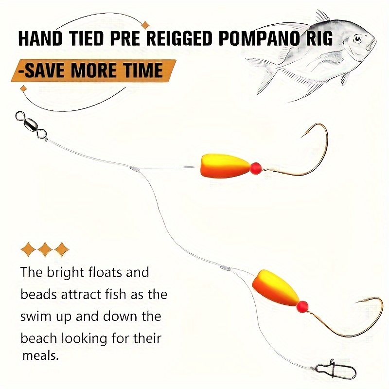 3pcs Pompano Rigs Surf Fishing - Fishing Hook Circle recension och pris
