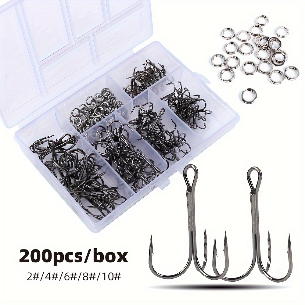200pcs Fishing Treble Hooks wi - Fishing Hook Assortment recension och pris