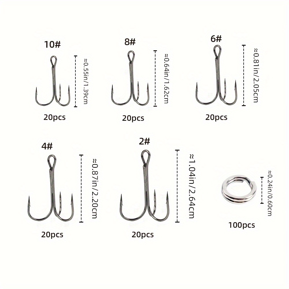 200pcs Fishing Treble Hooks wi - Fishing Hook Assortment recension och pris