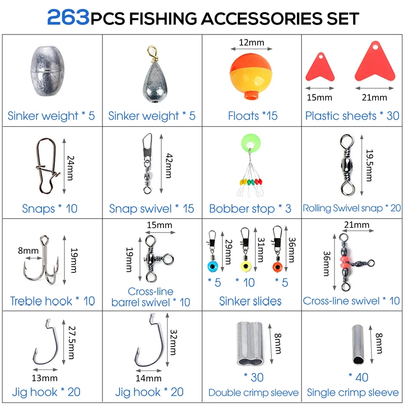 263pcs Outdoor Fishing Accesso - Fishing Hook Box recension och pris