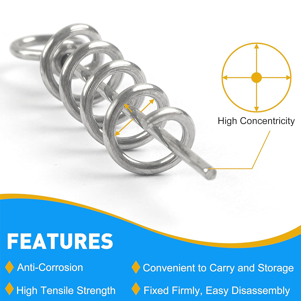 50Pcs Spring Twist Lock Fishin - Fishing Hook Stainless Steel recension och pris