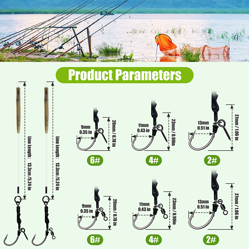 6PCS/10PCS Ronnie rig 3 Styles - Fishing Hook Assortment recension och pris